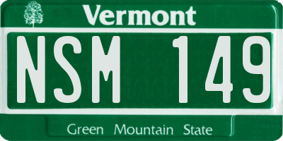 VT license plate NSM149