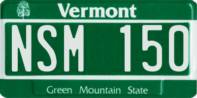 VT license plate NSM150