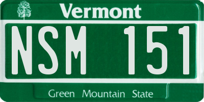 VT license plate NSM151