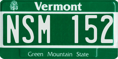 VT license plate NSM152