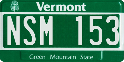 VT license plate NSM153