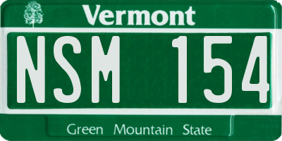 VT license plate NSM154