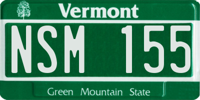 VT license plate NSM155