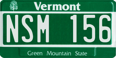 VT license plate NSM156
