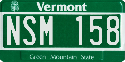 VT license plate NSM158