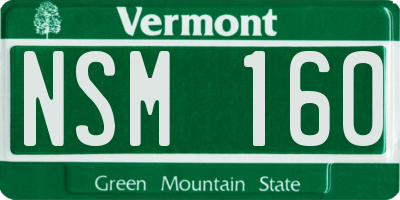 VT license plate NSM160