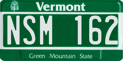 VT license plate NSM162