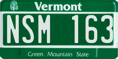 VT license plate NSM163