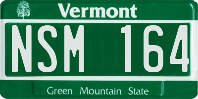 VT license plate NSM164