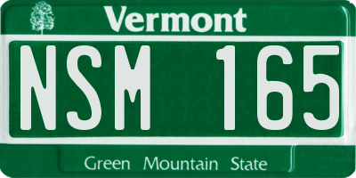 VT license plate NSM165