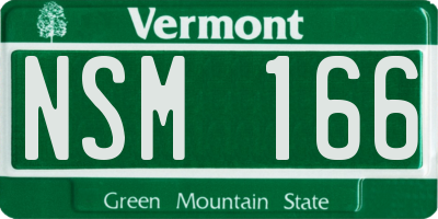 VT license plate NSM166