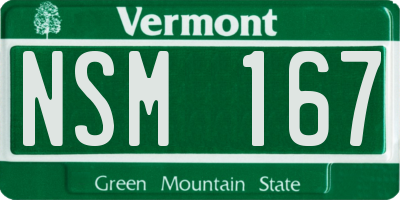 VT license plate NSM167