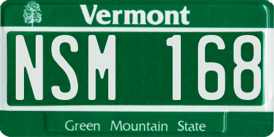 VT license plate NSM168