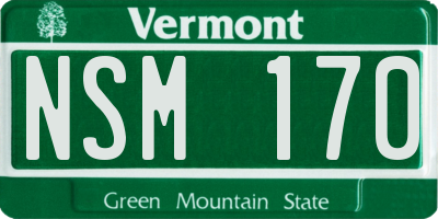 VT license plate NSM170