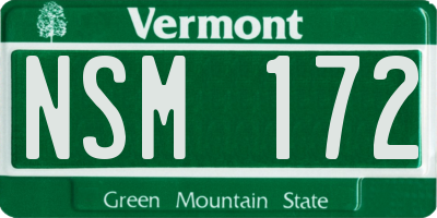 VT license plate NSM172