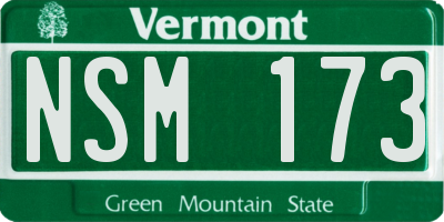 VT license plate NSM173