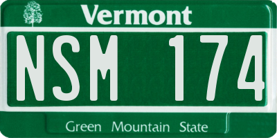 VT license plate NSM174