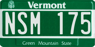 VT license plate NSM175