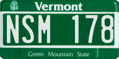 VT license plate NSM178