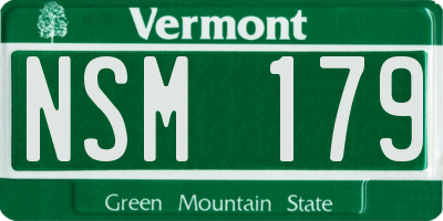 VT license plate NSM179