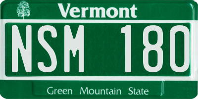 VT license plate NSM180