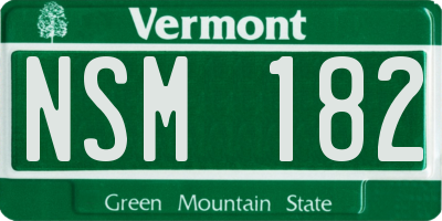 VT license plate NSM182