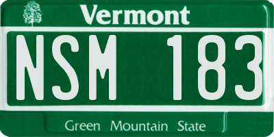 VT license plate NSM183