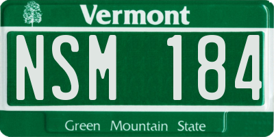 VT license plate NSM184