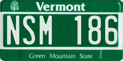 VT license plate NSM186