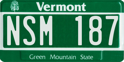 VT license plate NSM187