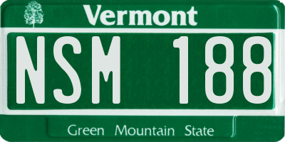 VT license plate NSM188