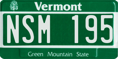 VT license plate NSM195