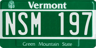 VT license plate NSM197