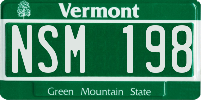 VT license plate NSM198