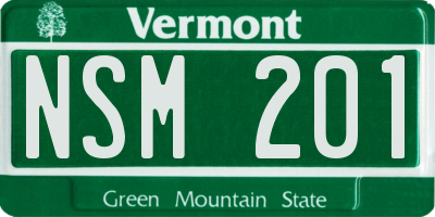 VT license plate NSM201