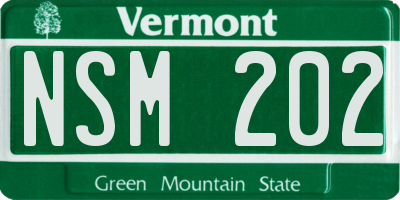 VT license plate NSM202