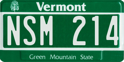 VT license plate NSM214