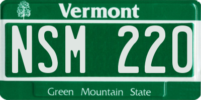 VT license plate NSM220