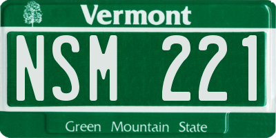 VT license plate NSM221