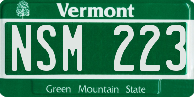 VT license plate NSM223