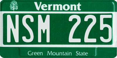 VT license plate NSM225