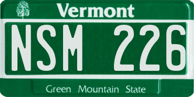 VT license plate NSM226