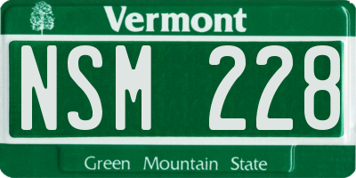 VT license plate NSM228