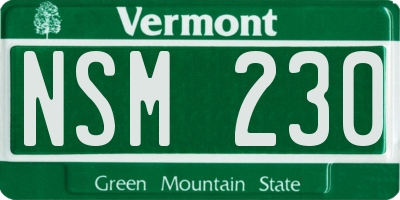 VT license plate NSM230