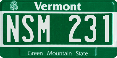 VT license plate NSM231