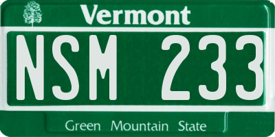 VT license plate NSM233