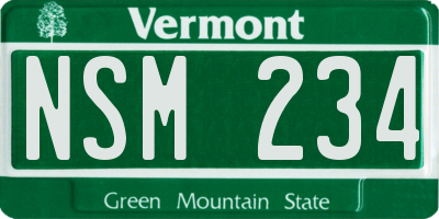 VT license plate NSM234