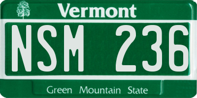 VT license plate NSM236