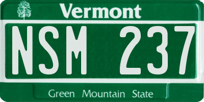 VT license plate NSM237
