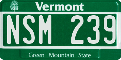 VT license plate NSM239